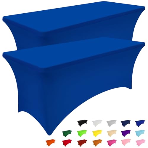 Smiry 2 Pack Spandex Table Cloth 6FT (Blue)