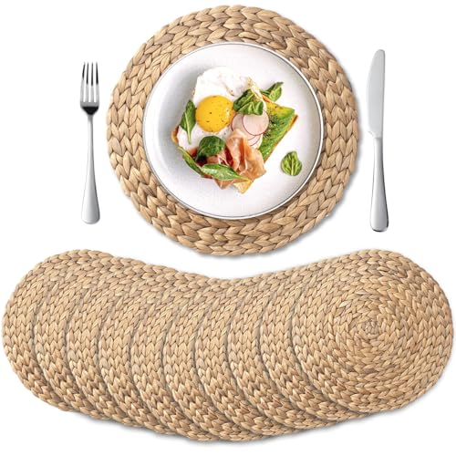YANGQIHOME 10 Pack Round Woven Placemats