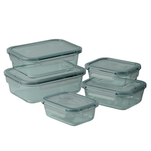 COOK WITH COLOR 10-Pc. Colored Glass Food Container Set