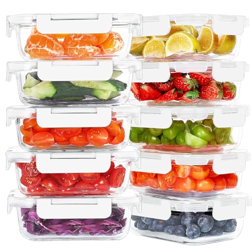 KOMUEE 22 oz Glass Meal Prep Containers