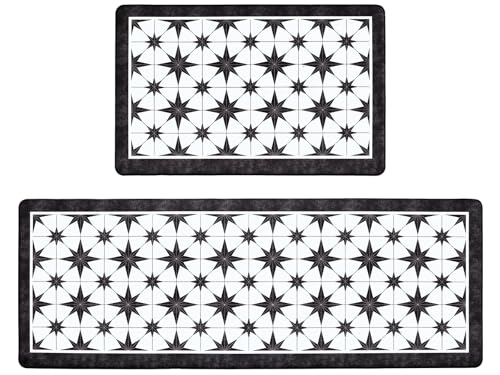 Black Kitchen Rugs Set of 2