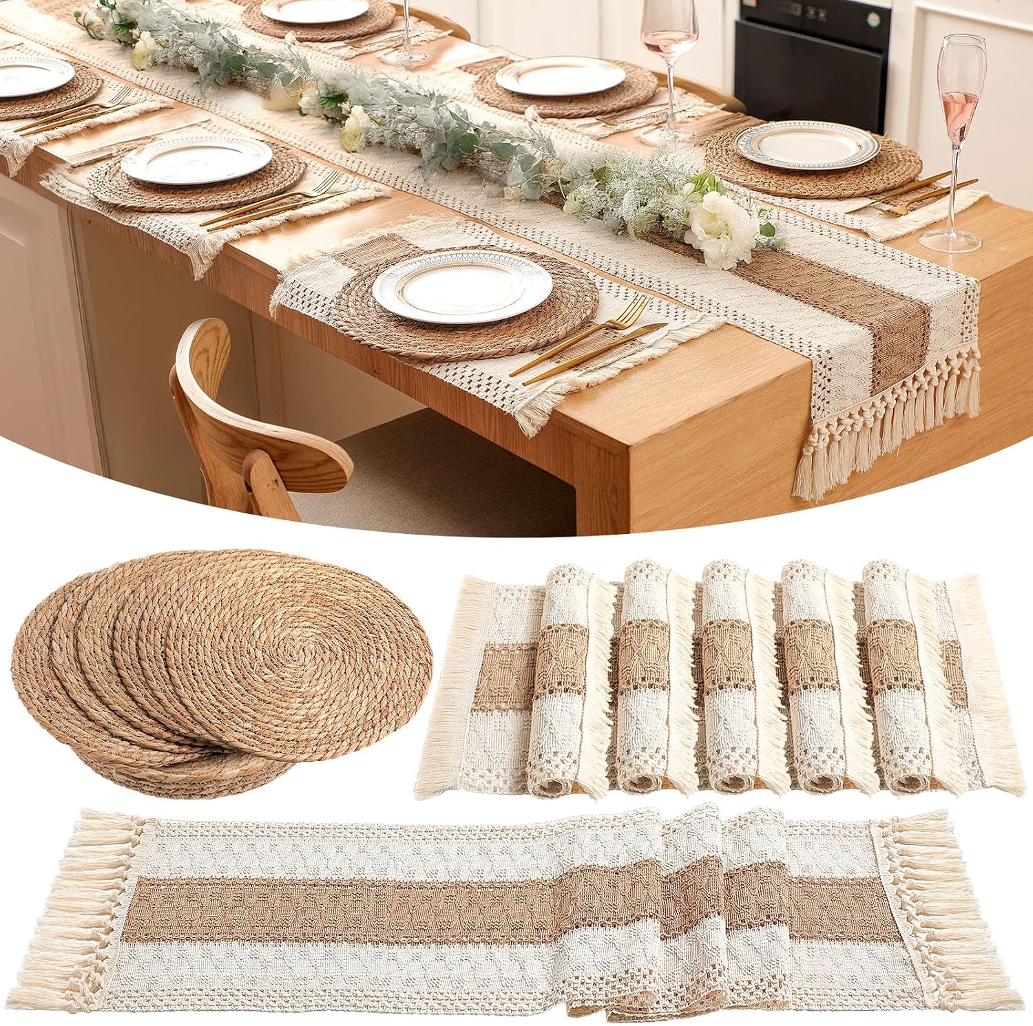 Gandeer Boho Placemats & Runner Set