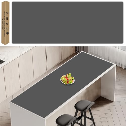 78.7''x23.6'' Extra Large Silicone Mat for Kitchen Counter, Heat Resistant Non-Slip Kitchen Island Protector Mat, Silicone Placemat for Countertop Protector, Dark Gray