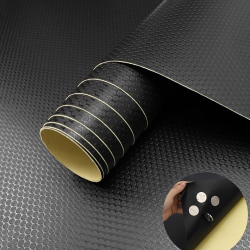 WochiTV Adhesive Shelf Liner 17.5 X 360 Inches Peel and Stick Kitchen Liner for Cabinets, Drawers Removable Protector Mat Waterproof Contact Covering for Dresser Pantry Countertops Shelves, Black