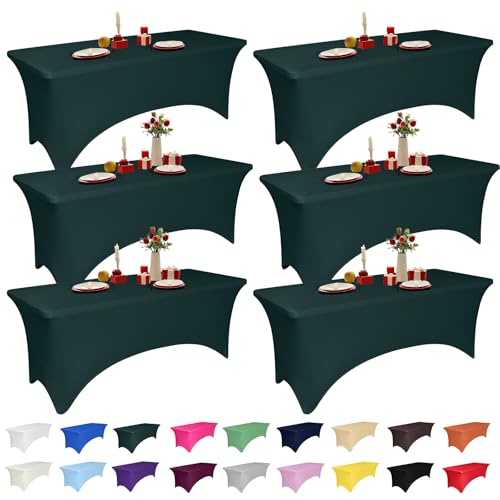 LGJIAOJIAO 6 Pack 6ft Spandex Tablecloth