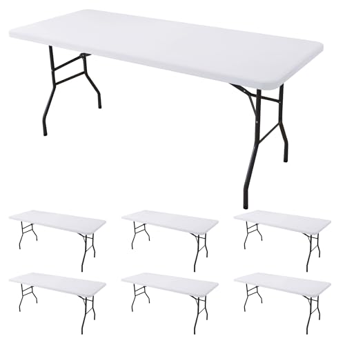 Enjoyidea Fitted 8ft White (6-Pack)