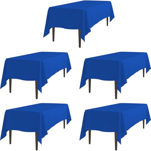 LTC LINENS Royal Blue 70 x 120 in Rectangular Tablecloth