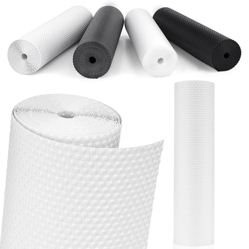 Drawer Liners, Waterproof Shelf Liner, Anti-Slip Non-Adhesive BPA Free Kitchen Cupboard Cabinet Liner Refridge Fridge Mats Sink Protector Strong Durable for Home (White/19.7in x 20Ft)