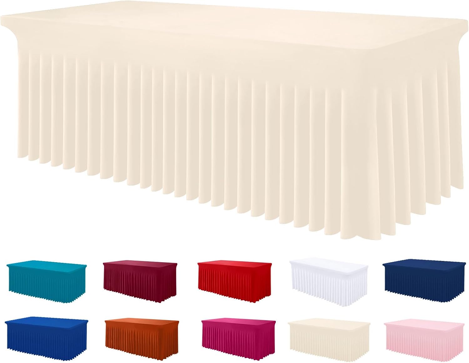 Smiry Spandex Tablecloth (Beige, 6ft)