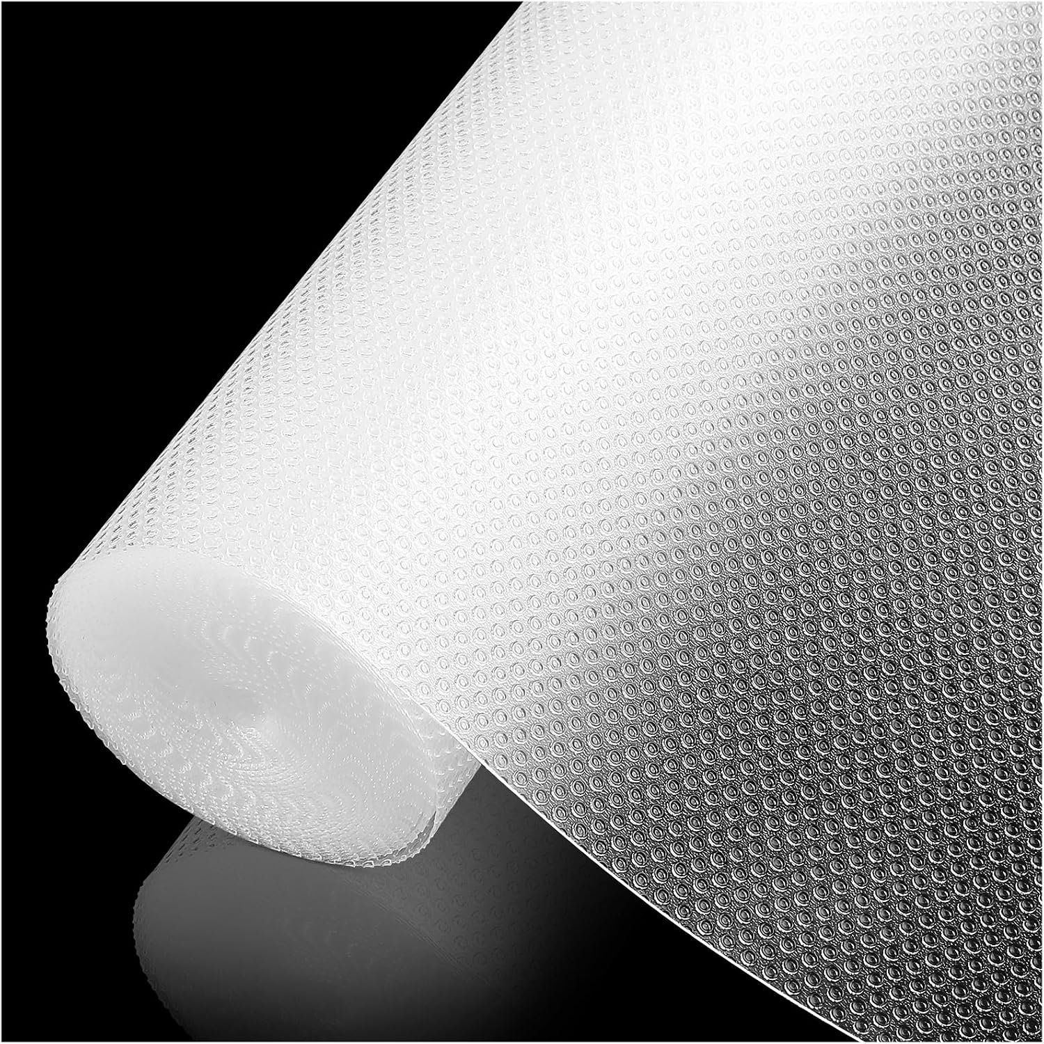 100% EVA Shelf Liner for Kitchen Cabinet, 18" x 120" Drawer Liners Non Adhesive Non Slip Waterproof Plastic Paper, Dresser Pantry Bathroom Refrigerator Protector, Clear