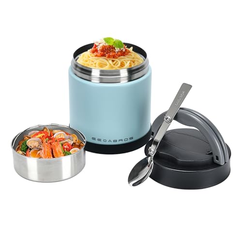 Thermo for Hot Food 33.8OZ, Vacuum Insulated Food Jar for Adults, Stainless Steel Soup Thermo Wide Mouth Leakproof Lunch Containers with Spoon for School Office