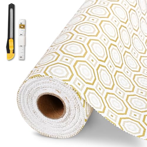 GTJ Drawer and Shelf Liner - Gold Octagonal