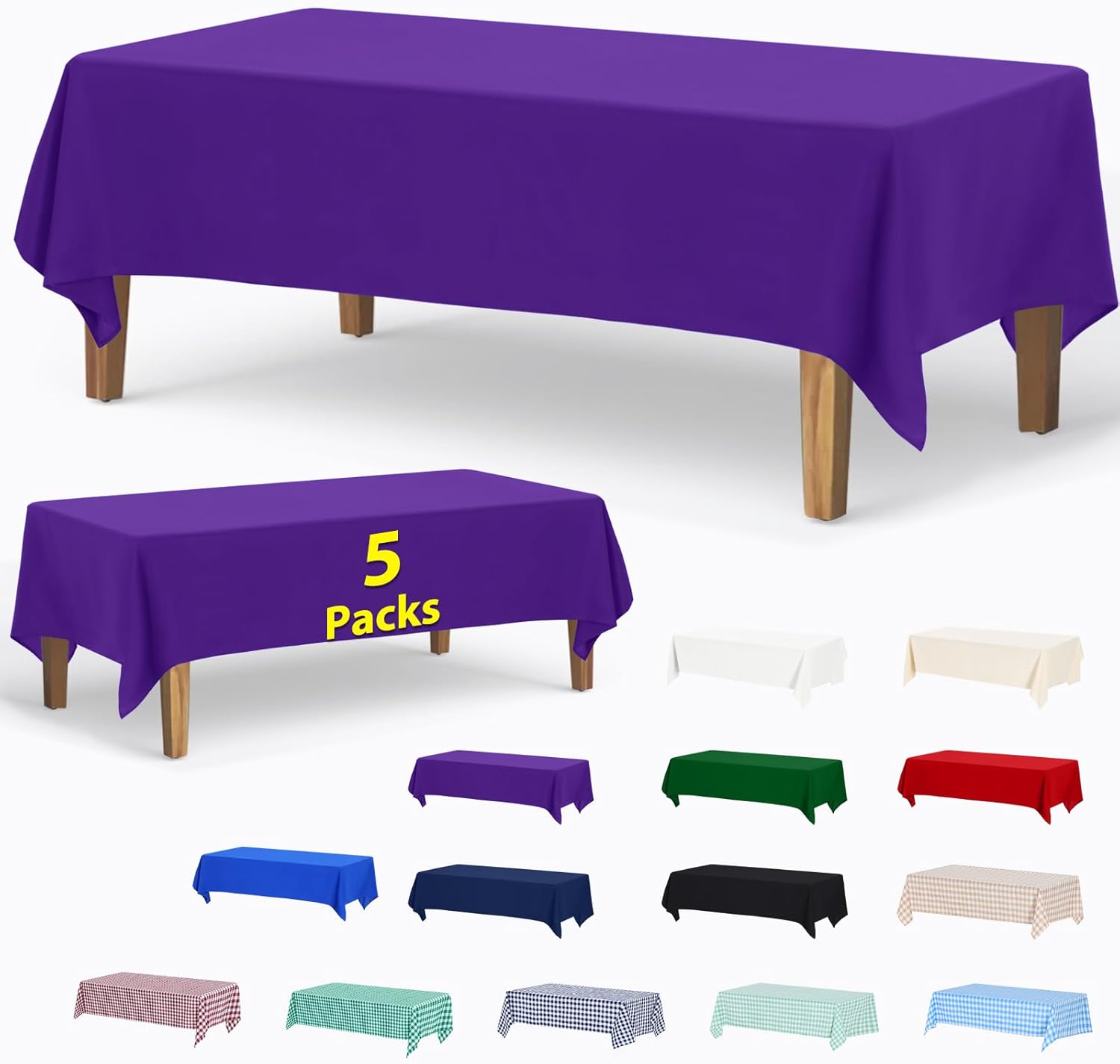 ABCCANOPY 5 Pack Polyester Tablecloth