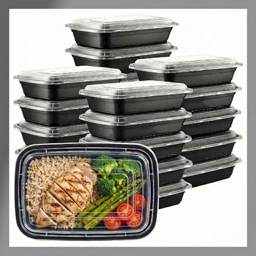 Meal Prep Containers [150 Set] 28 oz with Lids, 1 compartment, Stackable, Reusable, Leakproof, Food Safe, Microwave, Freezer & Dishwasher Safe for Food Prep Storage Bento Box (150 Set, 28 oz)