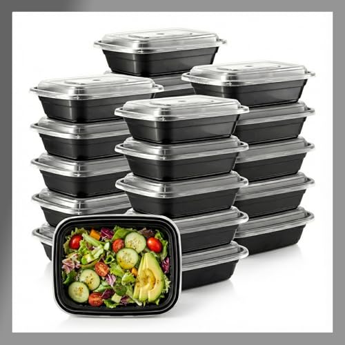 Meal Prep Containers [150 Set] 16 oz with Lids, 1 compartment, Stackable, Reusable, Leakproof, Food Safe, Microwave, Freezer & Dishwasher Safe for Food Prep Storage Bento Box (150 Set, 16 oz)