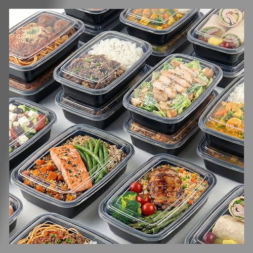 Meal Prep Containers [150 Set] 32 oz with Lids, 1 compartment, Stackable, Reusable, Leakproof, Food Safe, Microwave, Freezer & Dishwasher Safe for Food Prep Storage Bento Box (150 Set, 32 oz)