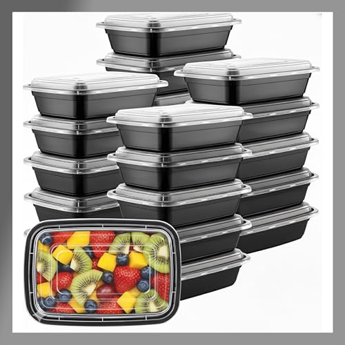 Meal Prep Containers [150 Set] 24 oz with Lids, 1 compartment, Stackable, Reusable, Leakproof, Food Safe, Microwave, Freezer & Dishwasher Safe for Food Prep Storage Bento Box (150 Set, 24 oz)