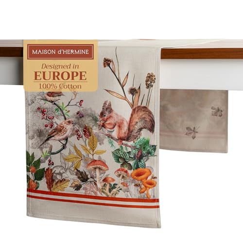 Maison d'Hermine Table Runner 100% Cotton Double Layer Table Runners 108 inches Long Decorative for Home Kitchen Dining Party Baby Shower Wedding Bridal Shower (Recolte, 14.50" x 108")