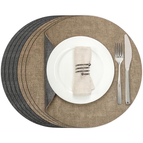 Myir JUN Round Placemats (Gray/Beige)