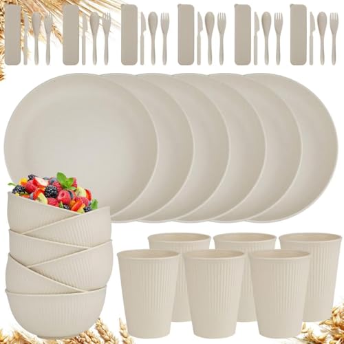 YUANYE 42-Piece Wheat Straw Set
