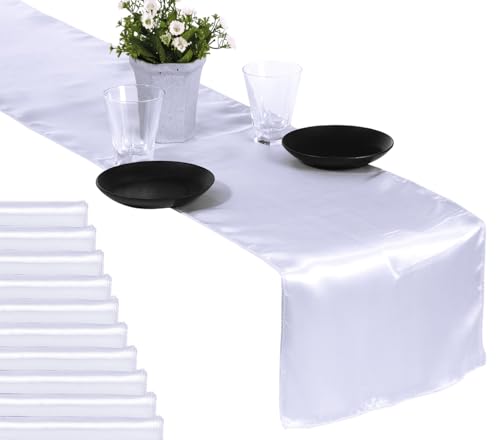 MDS Satin Table Runner - White