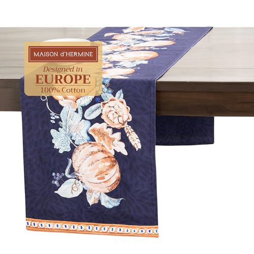 Maison d'Hermine Table Runner (Pumpkin Blues)