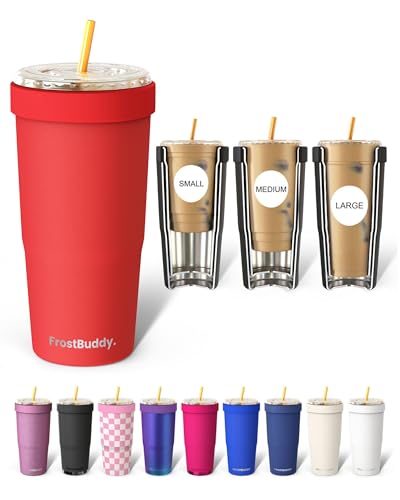 Frost Buddy Togo Buddy | 30 oz Stainless Steel Vacuum Insulated Tumbler | To Go Coffee Cup Reusable, Iced Coffee Cups, Travel Mug, Thermal Cup for Hot & Cold Drinks, Dunkin Cup (Red)