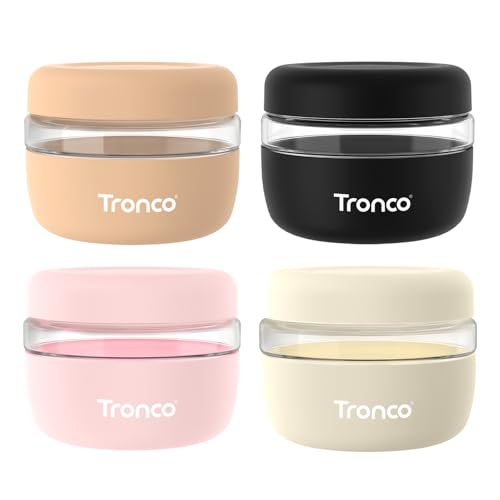 Tronco 16 oz Glass Food Storage Containers with Lids, Airtight, Leak & Spill Proof Glass Lunch Bowls for Meal Prep, Salad, Yogurt, Soup & Stew, Microwave & Dishwasher Safe, BPA-Free, Set of 4