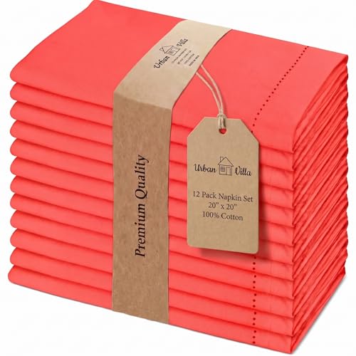 Urban Villa Hemstitch Solid Red Set