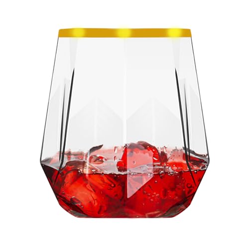 40 Pack Plastic Wine Glasses, 12Oz Origami