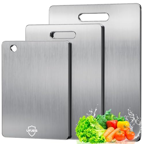 Titanium Cutting Board, 3 PCS Titanium Cutting Boards for Kitchen, Non Toxic, Double-Sided Food Grade Chopping Board for Outdoor Camping(15.6" x 11", 13" x 9.3", 11.8" x 7.8")