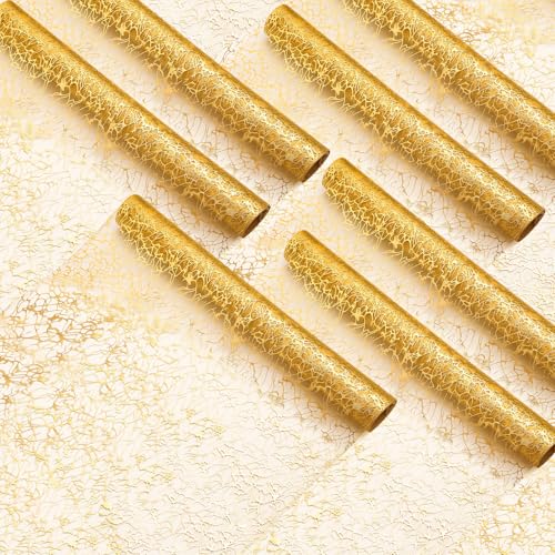 Chumia 12 Pieces Gold Table Runner 20 x 120 Inch Sequin Glitter Table Runner Roll Metallic Thin Mesh Fabric Decor for Party Wedding Shower Birthday Baby Shower Party Supplies