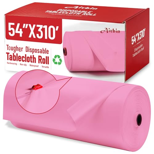 Airbin Plastic Table Cloth (Pink roll)