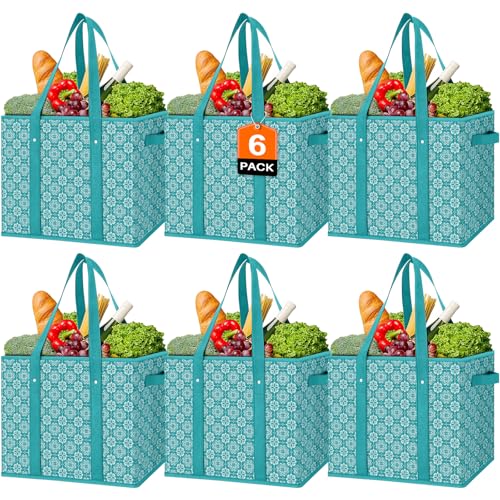 WISELIFE Reusable Grocery Bags (6 Pack)