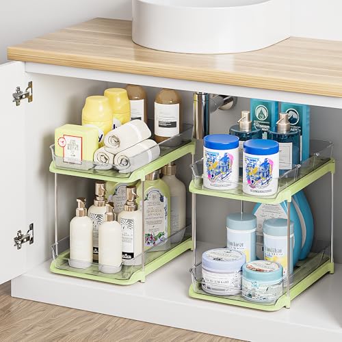 Delamu 2-Tier Acrylic Pull-Out Organizer (Green)