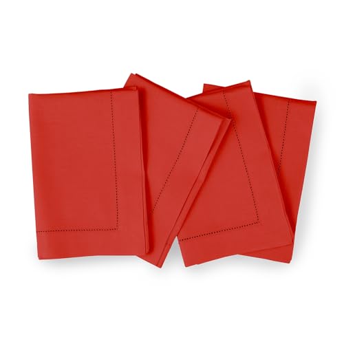 Solino Home Cotton Linen Napkins Poppy Red
