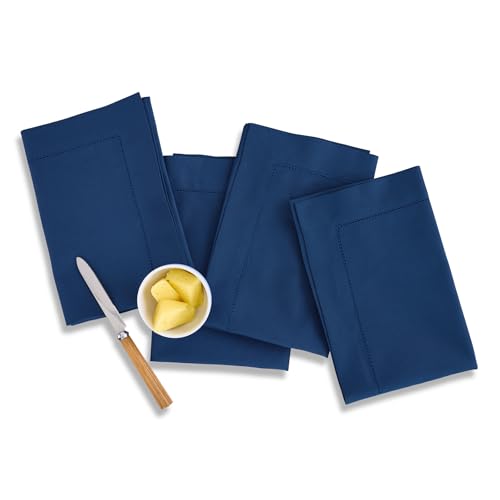 Solino Home Cotton Linen Napkins Set of 4 - Lapis Blue
