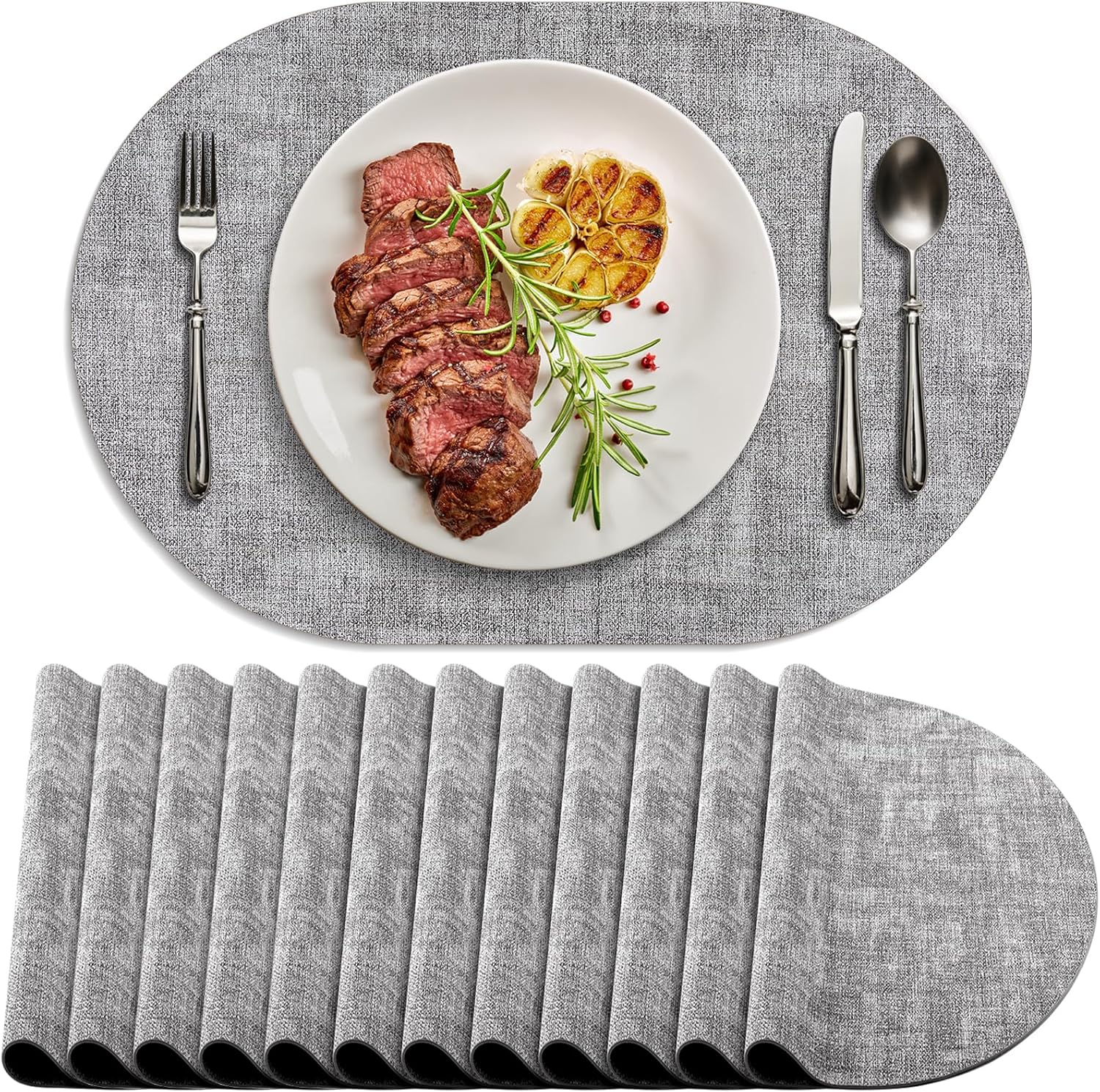 BARTHKIT Placemats Set of 12 (Gray)