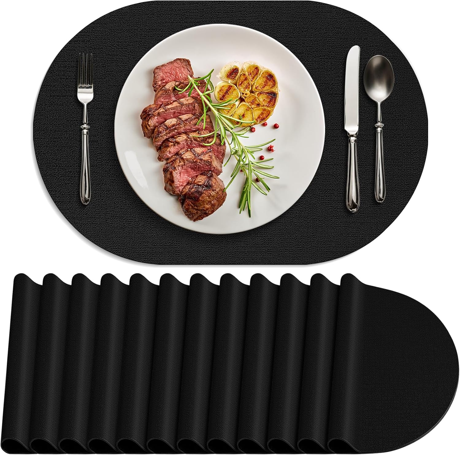 BARTHKIT Placemats Set of 12 (Black)