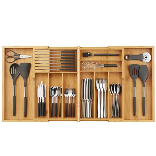 BAMEOS Expandable Silverware Drawer Organizer