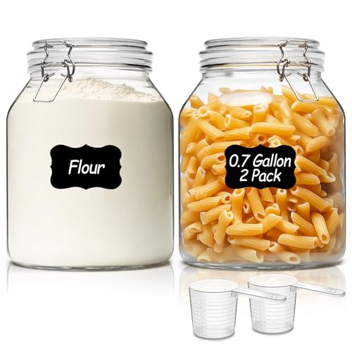 ComSaf Glass Jars with Airtight Lid 86 oz (Set of 2)