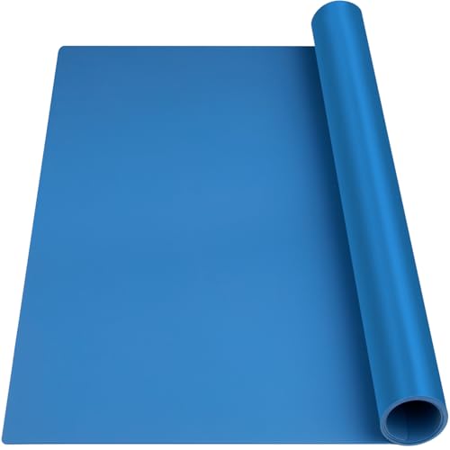 Extra Large Silicone Mat, 96x36 Heat Resistant Mats for Countertop, Cuttable Waterproof Kitchen Counter Mat, Multipurpose Countertop Protector Mat, Silicone Mats for Kitchen Counter (Blue)