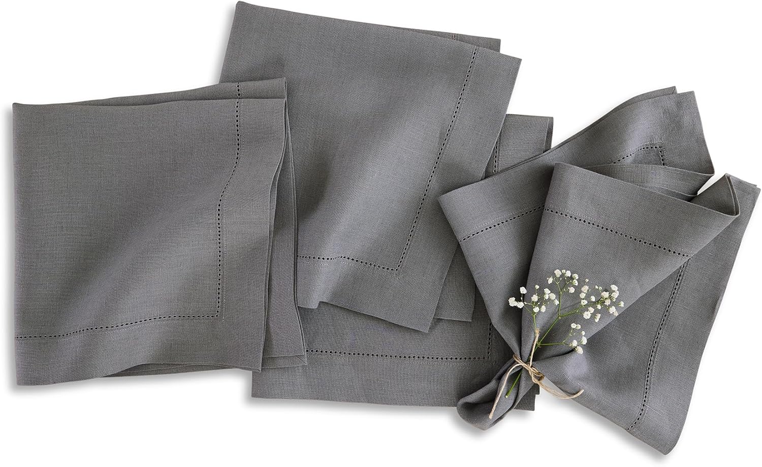 Solino Home Linen Cloth Napkins - Steel Gray
