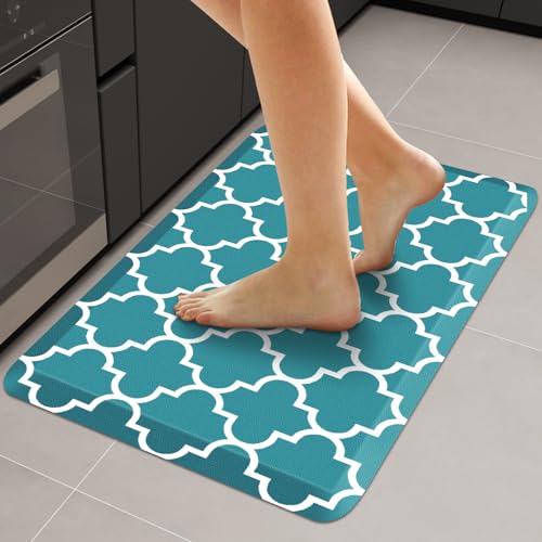 WISELIFE Anti Fatigue Floor Mat - 4/5 Inch Thick Kitchen Mat Non Slip Waterproof Heavy Duty Ergonomic Comfort Mat Durable for Home, Office, Sink, Laundry,(20" x 32", Green)
