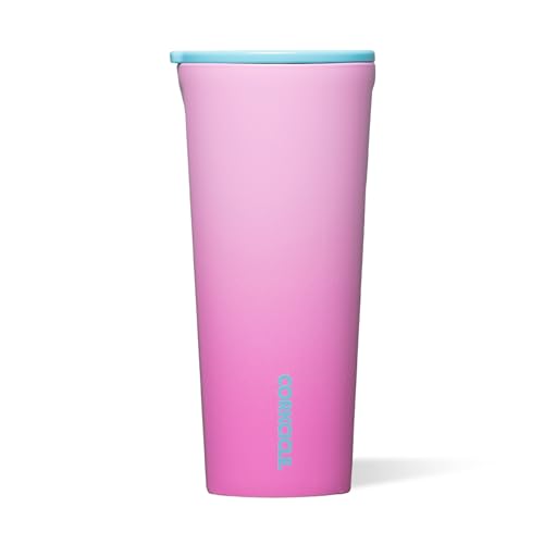 Corkcicle Classic Tumbler - Keeps Drinks Cold 9 Plus Hours - Triple Insulated Stainless Steel Drink Tumbler - Sliding Lid - Summer Drinkware Gift - Keeps Drinks Ice Cold - 24 oz - Pink Pop