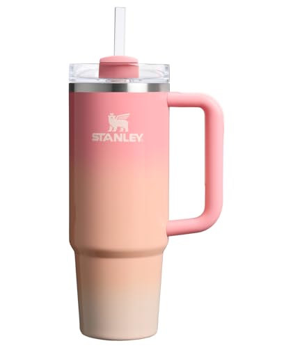 STANLEY Quencher H2.0 Tumbler with Handle and Straw 30 oz | Flowstate 3-Position Lid | Cup Holder Compatible for Travel | Insulated Stainless Steel Cup | BPA-Free | Pink Mesa Sunset