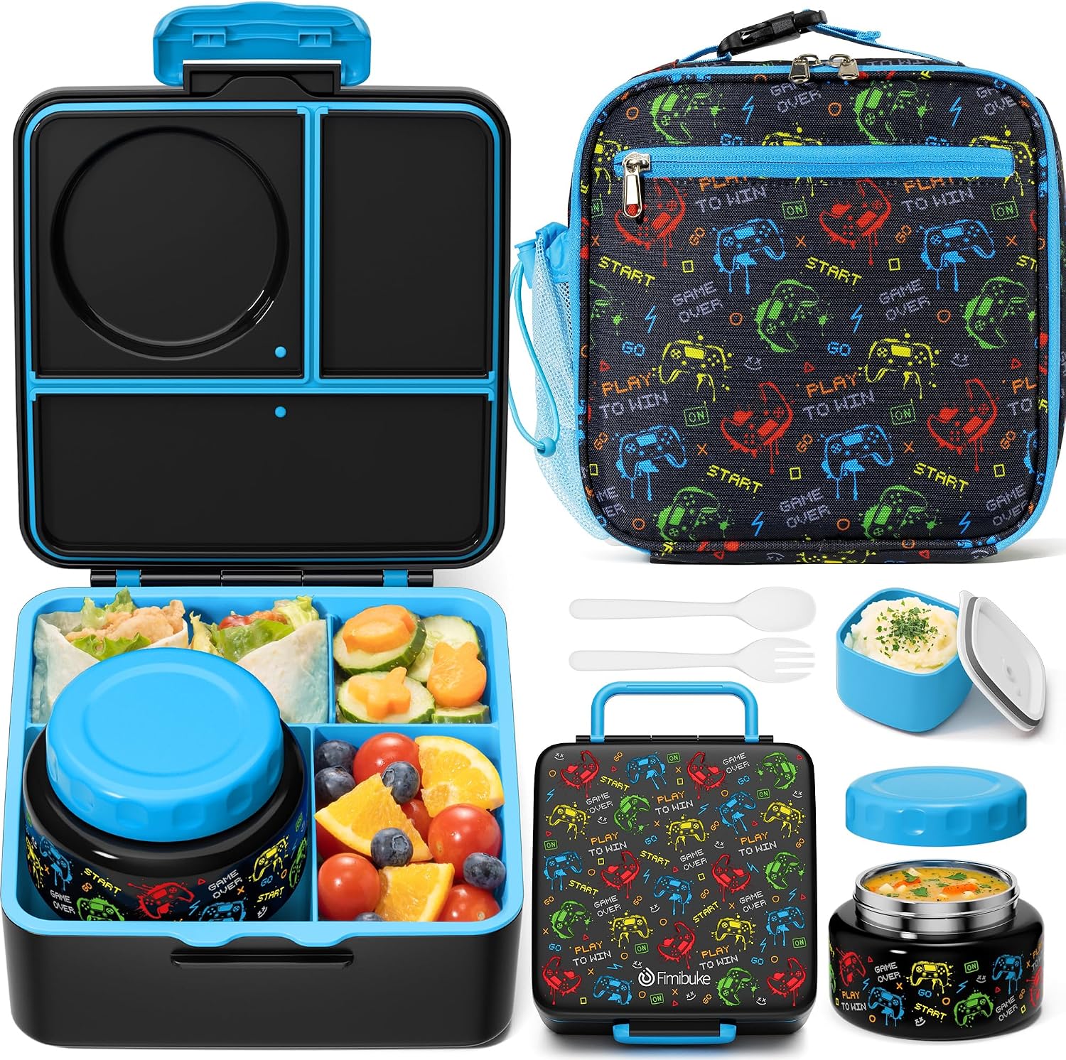 Fimibuke Bento Lunch Box Set with 8oz Jar