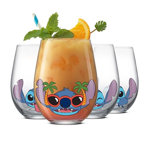JoyJolt Disney Stitch Stemless Glasses