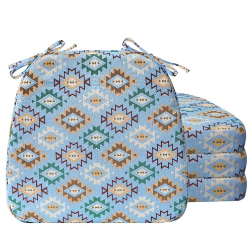 AAAAAcessories D-Shaped Chair Cushions (Geometric Blue)