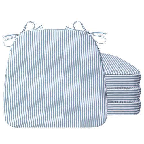 AAAAAcessories D-Shaped Chair Cushions (Pinstripe Blue)